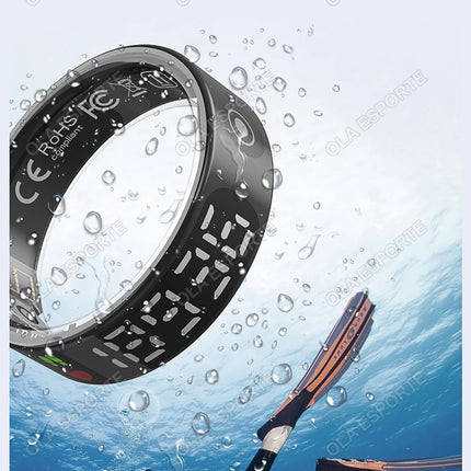 SR08 Smart Ring with Charging Box for Men Women LED Display Screen Gesture Control Health Monitor 5ATM Waterproof Sports Rings
