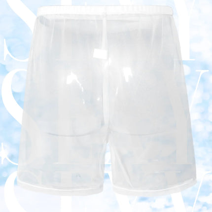 1Pc Sexy Sheer Mesh Men Underwear Fashionable Soft Transparent Home Loose Fit Boxing Pants Sleep Shorts Sleepwear Pajama Pants