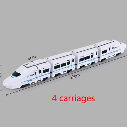 Kids DIY Simulation High Speed Railway Train Toy Car Electric Sound Light Model Train Educational Toys for Boys Girls Gift