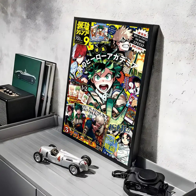 My Hero A-Academia Poster Stickers Mural Painting Self-Adhesive Wall Decals for Bedroom Living Room Home HD Decor Gift