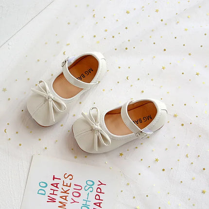 Fashion Mary Janes Shoes For Baby Butterfly Girls Flats Soft Singe Shoes For Kids Girls PU Leather Shoes