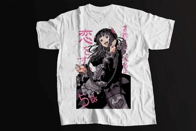 My Dress-Up Darling Marin Kitagawa Gothic Outfit Anime Graphic T-Shirt – Dark Style Character Print Cotton Apparel for Anime