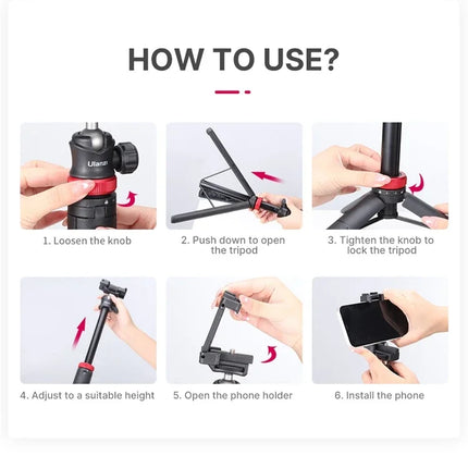 Ulanzi MT-44 1.46M Extend Selfie Stick Tripods Tripod With phone Clamp For Cameras Cellphone Samsung iPhone Huawei Xiaomi Stand