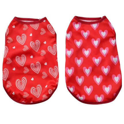 Dog Summer Clothes Small Medium Dogs Luxury Cool Breathable Pet Vest Soft Love Heart Print Cute Puppy T-shirt Costume Bulldog