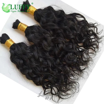 Bulk Human Hair for Braiding Water Wave No Weft Double Drawn Full End Burmese Wet and Wavy Human Hair Extensions for Braids