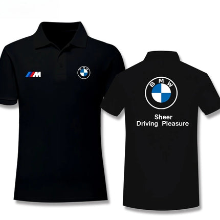 BMW 2025 Summer Men's and Women POLO Shirts Car Club Motorcycle Car Fans Lapel Work Short Sleeve Racing Off-Road Riding T-Shirt