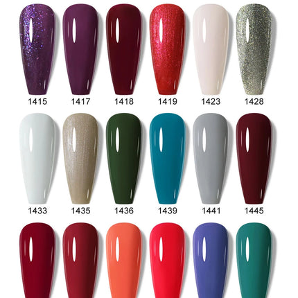Arte Clavo Glitter Gel Nail 15ml Semi Permanent Soak Off UV Gel Varnish Nail Manicure Top Base Coat Gel Polish Art Decoration