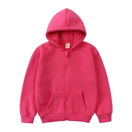 1-10Years Kids Baby Boys Girls Clothes Toddler Fleece Hoodie Winter Sweatshirt Tops Outfits Children Solid Zipper Coat Clothing