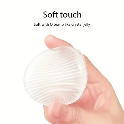 5pcs Transparent Silicone Makeup Puffs，Hypoallergenic Beauty Blenders for Sensitive Light Beige, Wet/Dry Cosmetic