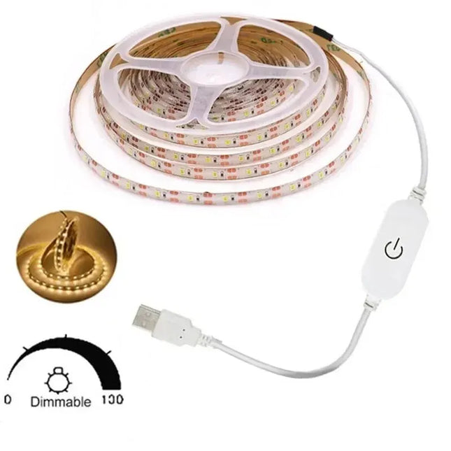 1M/3M/5M USB LED Strip Light 5V 30LEDs/m 2835 Dimmable Flexible Lamp Tape For TV Backlight Room Kitchen Lighting Lamp Decoration