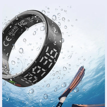 New Smart Ring with Screen 5ATM Waterproof Diving Swim Heart Rate Blood Oxygen Sleep Monitor Multi Sport Mode Gesture Control