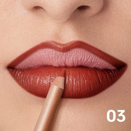 Matte Lip Liner Pencil Nude Shade, Long Lasting Waterproof Smooth Formula for Precise Lip Outline & Soft Glossy Finish