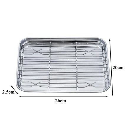 Baking Tray with Removable Cooling Rack Set Stainless Steel Baking Pan Sheet Non Toxic , Used for Oven, BBQ Tray Dishwasher Safe
