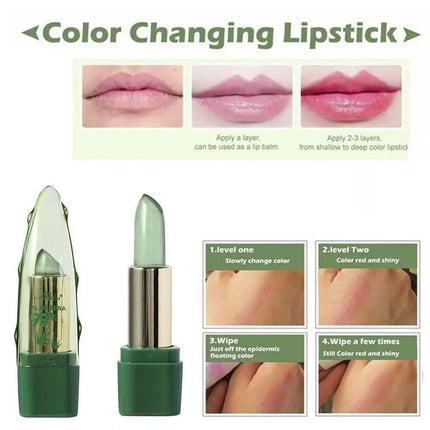 Aloe Vera Lip Balm - Temperature Activated Color Change | Hydrating Plant-Based Formula | Jelly Gloss