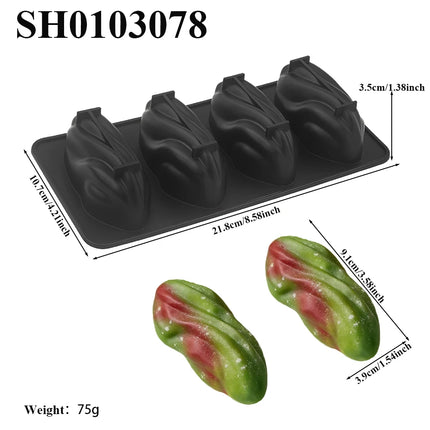 Pistachios Design Silicone Bakeware 1 or 4 or 9-Cell Chocolate Mold Food Grade Mousse Cake Mould Soap Mold Kitchen Dessert Tools