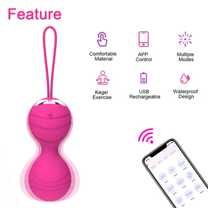 Wireless APP Control Smart Ball Kegel Ball Vibrator Ben Wa Ball Vagina Tighten Exercise Machine Geisha Ball Sex Toys for Women
