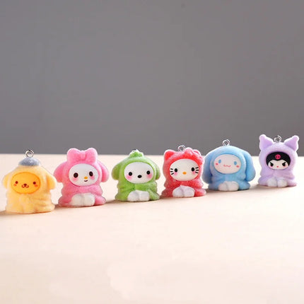 6/60PCS Cute Plush Keychain Pendant Resin Doll Bag Hanging Jewelry DIY Jewelry Accessories