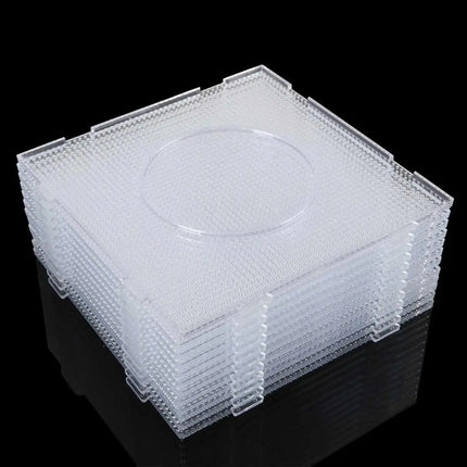 Fuse Beads Boards 5mm Large Clear Plastic Pegboards for Kids Craft Beads Pixel Puzzle Pegboards Creative Handmade Craft Toy Gift