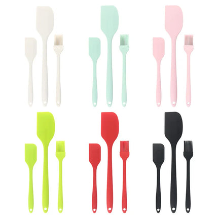 3 piece kitchen baking set all in one silicone spatula oil brush baking butter spatula single cake scraper baking tool