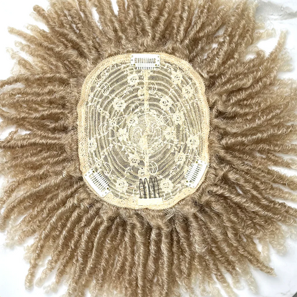 6inch Afro Dreadlock Hair Toppers Hair Pieces Synthetic Kinky Curly Wig One Piece Dreads Toupee Clip Hair for Women And Men