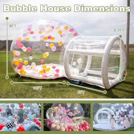 Inflatable bubble House White Commercial Inflatable Bubble House Ball Pit,Bubble Tent with  Blower for Birthday Wedding Party