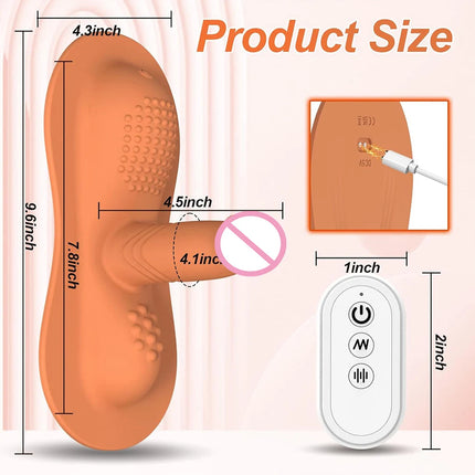 Cushion Style Female Dildo Vibrator Remote Control 10 Modes Clitoral Anal G-Spot Stimulator Female Masturbator Sex Toy for Woman