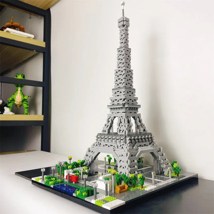 Knew Built Exquisite Paris Eiffel Tower Micro Mini Building Blocks Toys Set: LED Illuminated, Perfect Gift Illuminate Your World