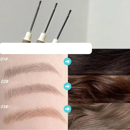 1PC Waterproof Double-Ended Eyebrow Pencil Ultra Fine Eyebrow Pencil Sweat-proof Long Lasting Professional Eye Makeup Cosmetics