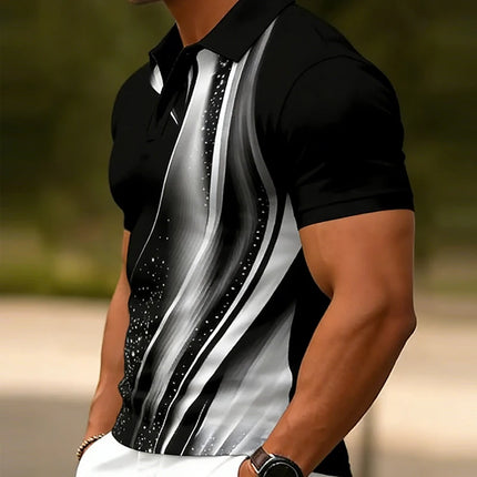 Men Summer Fashion Short Sleeve Golf Polo Shirt Middle Elasticity Men Business Casual Polo Shirt Tops