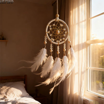 Feather Wind Chime Pendant Car Pendant Outdoor Garden Decoration Sun Catcher Bedroom Art Decoration Holiday Party Home Decor