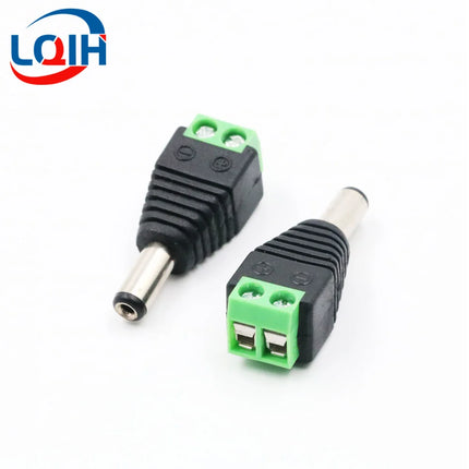 DC Terminal Connector 2pin DC Power Adapter 5.5mm x 2.1/2.5mm Plug Male to Female Jack Connector Plug For LED Strip CCTV Came
