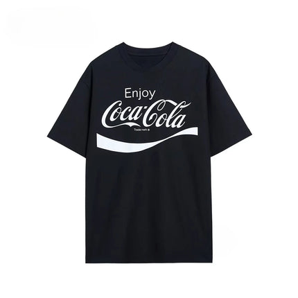 2026 Summer Trendy Fashion Coke Simple Letter Logo Red Luxury Casual T-Shirt Men's and Women's Luxury Top Fashion Casual Top