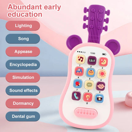 Guitar Phone Toys Baby Music Sound Phones Sleep Toys Analog Phones for Kid Baby Early Education Toys for Children Gifts