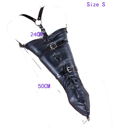 Arm Binder Glove Sleeves,Behind Back Bondage Armbinder,BDSM Leather Handcuffs Straight Jacket,Sex Toys For Couples