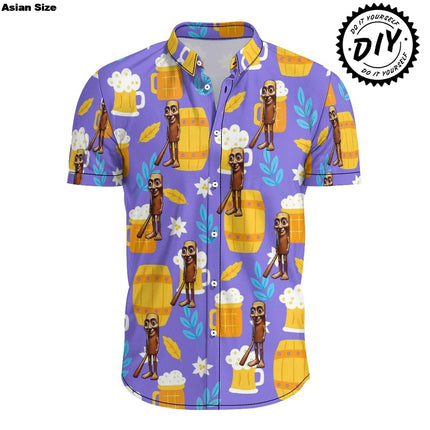 Funny AI Gag Gifts Tung Tung Tung Sahur 3D Printed Hawaii Shirts For Men Clothes Support Custom Beach Shirt Party Blouses Tops