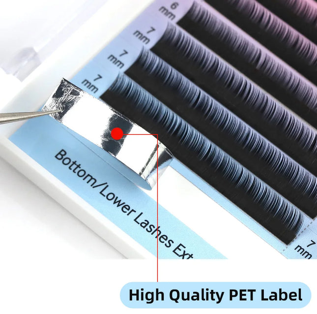 RUJADE Bottom Lower Lashes 5mm 6mm 7mm 8mm Short Sizes Under Eyelashes Lower Lashes Natural False Individual Eyelash Extension