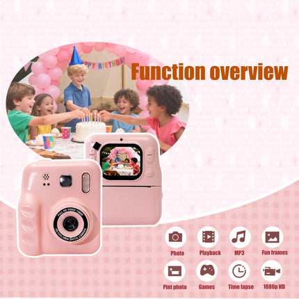 New Children's Thermal Printing Camera That Can Take Photos and Record Videos, Mini Portable Educational Toy for Students/Polaroid Camera, Instant Photo Printing, High-Definition Dual Camera, Baby Holiday Gift Mini Dslr/Inkle