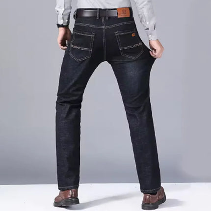 2026 Men NEW Men's Fashion Business Jeans Classic Style Casual Stretch Slim Jean Pants Male Brand Denim Trousers Black Blue Mens