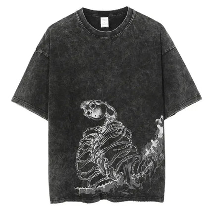 2025 Men Women Anime Attack on Titan T Shirts Vintage Washed T Shirt Harajuku Oversize Cotton Tee Cotton Fashion Streetwear Top