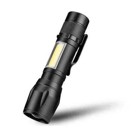 COB+XPE Mini LED Camping Flashlight Portable USB Rechargeable Torch Outdoor Zoomable Light Tactical Lantern Lamp with Pen Clip