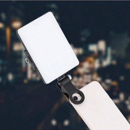 60 LED High Power Rechargeable Clip Fill Video Conference Light with Front & Back Clip, Adjusted 3 Light Modes for Phone, iPhone
