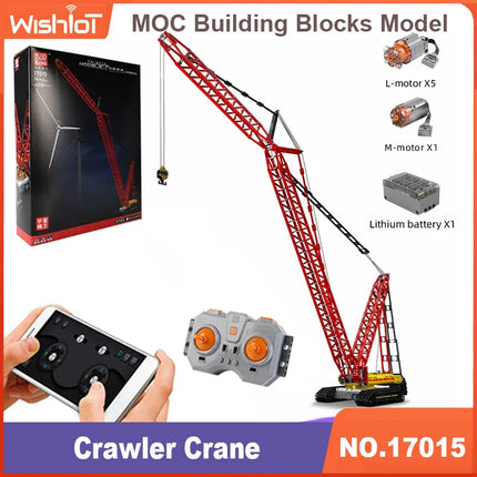 Mould King 17015 Technical Car Toys The APP&RC Motorized Crawler Crane Liebherr LR13000 Building Block Brick Kids Christmas Gift