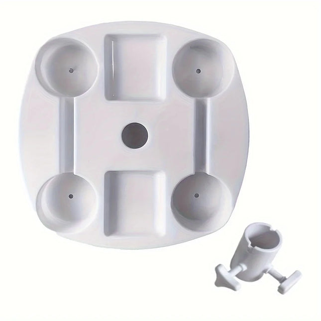 CYBeach Umbrella Umbrella Tray, with 4 Cup Holders and 4 Snack Grids, Suitable for Beaches, Terraces, Gardens and Swimming Pools