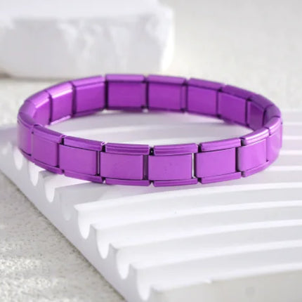 Italian Charm Link Stainless Steel Golden Bracelet for Woman Men DIY Making 9mm Bead Silver Color Retro Bangle Jewelry Wholesale