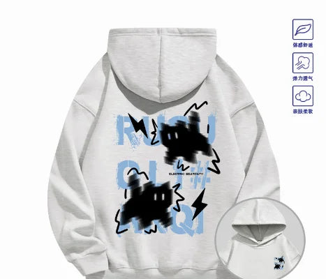2026 Trendy "Haze Blue" Cat Hoodie - Men's and Women's Spring/Autumn Multi-Purpose Coat - Cool Fashion Item