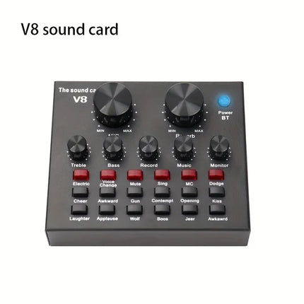 V8 V8S V8SK Audio Mixer USB External Headset Microphone Webcast Personal Live Broadcast Sound Card For Phone Computer