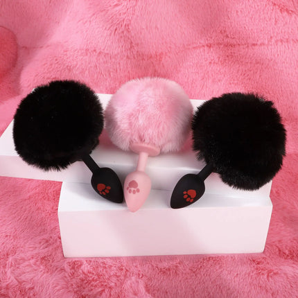 6pcs/Set SM Erotic Cosplay Cute Fox Tail Anal Plug Bow-Knot Cat Ears Headbands Collar Couples Accessories Sex Toys For Female