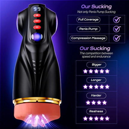 2026 Sex Toys for Men Male Masturbator 3 Sleeves Pocket Pussy Penis Pump with 9 Sucking 9 Vibrating APP Control Adult