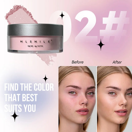 Pink Glitter Setting Powder 4 Color Long Lasting Oil Control Pearlescent Natural Face Matte Shimmer Loose Powder Makeup Cosmetic