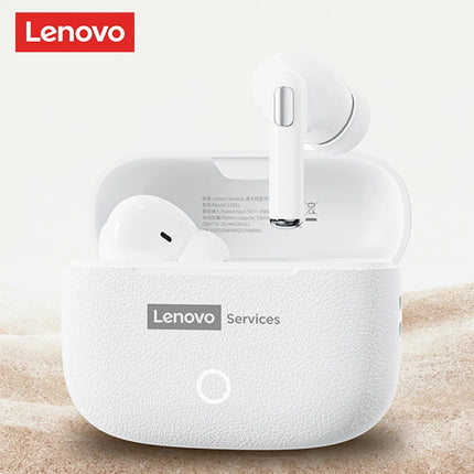 Choice Lenovo Gaming Earphones Wireless Bluetooth 6.0 Headphones Leather Texture Business Headset HD Calling ANC Noise LE221
